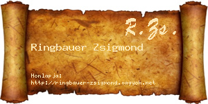 Ringbauer Zsigmond névjegykártya